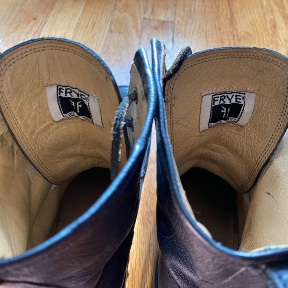 Frye Black Leather Combat Boots - Picture 5 of 6